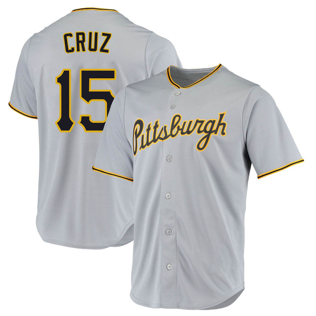 Elroe P.Pirates #15 Oneil Cruz Player Gray Road Home Game Stitched Jerseys
