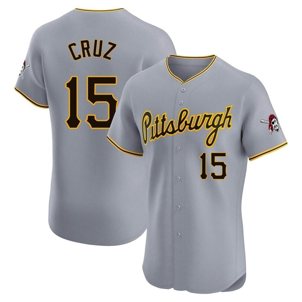Elroe P.Pirates #15 Oneil Cruz Player Gray Road Home Limited Elite Stitched Jerseys