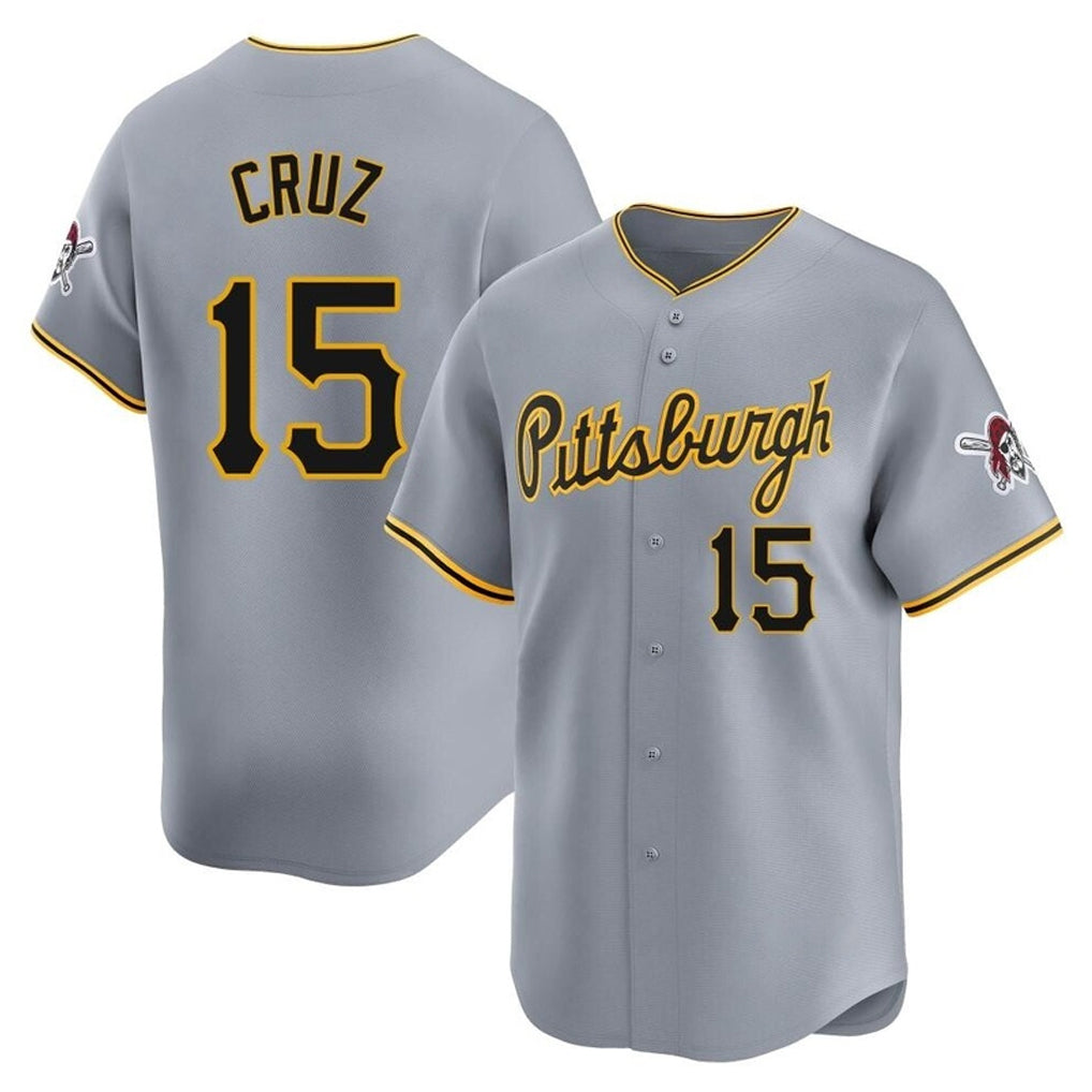 Elroe P.Pirates #15 Oneil Cruz Player Gray Road Home Limited Stitched Jerseys