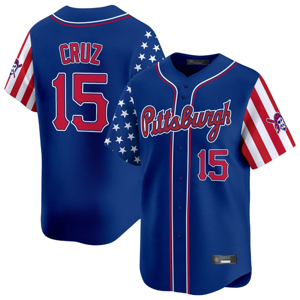 Elroe P.Pirates #15 Oneil Cruz Player Royal 2025 Independence Day Vapor Premier Limited Stitched Jerseys