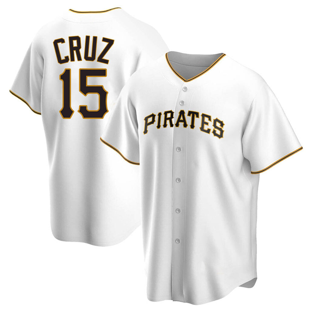 Elroe P.Pirates #15 Oneil Cruz Player White Home Game Stitched Jerseys