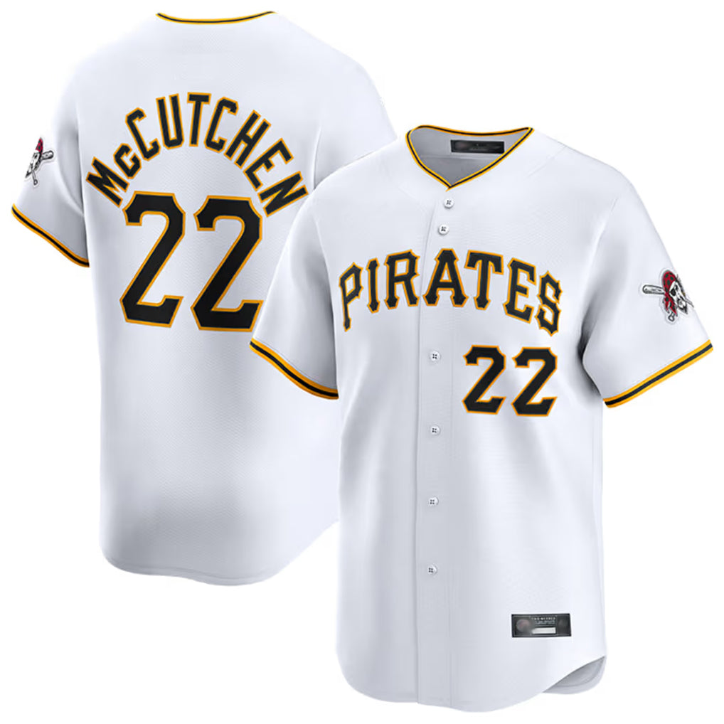 Elroe P.Pirates #22 Andrew McCutchen Player White Home Limited Stitched Jerseys