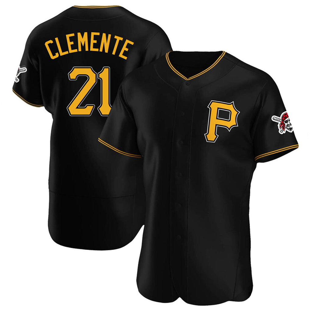 Elroe P.Pirates #21 Roberto Clemente Player Black Alternate 2025 Home Limited Elite Stitched Jerseys