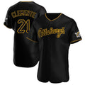 Elroe P.Pirates #21 Roberto Clemente Player Black Home Limited Elite Stitched Jerseys