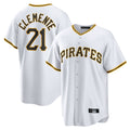 Elroe P.Pirates #21 Roberto Clemente Player White Home Game Stitched Jerseys