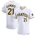 Elroe P.Pirates #21 Roberto Clemente Player White Home Limited Elite Stitched Jerseys