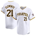 Elroe P.Pirates #21 Roberto Clemente Player White Home Limited Stitched Jerseys