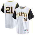 Elroe P.Pirates #21 Roberto Clemente Player White Throwback Cooperstown Limited Stitched Jerseys