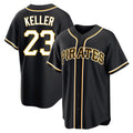 Elroe P.Pirates #23 Mitch Keller Player Black Fashion Out Home Game Stitched Jerseys