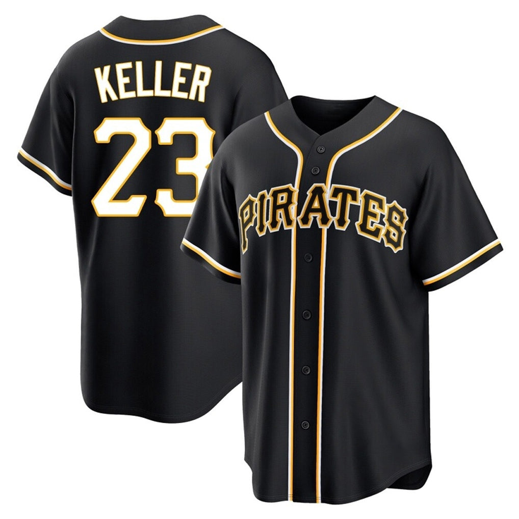 Elroe P.Pirates #23 Mitch Keller Player Black Fashion Out Home Game Stitched Jerseys