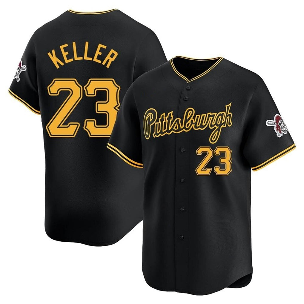 Elroe P.Pirates #23 Mitch Keller Player Black Home Limited Stitched Jerseys