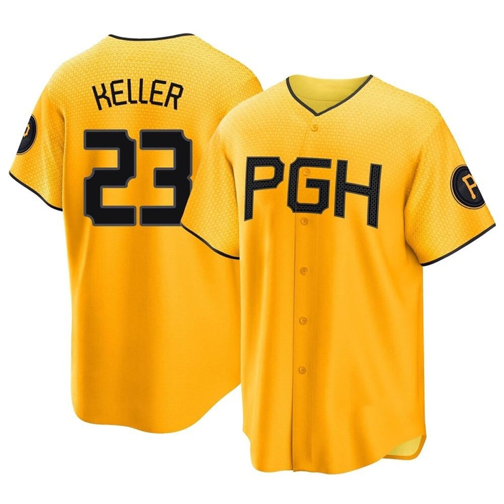 Elroe P.Pirates #23 Mitch Keller Player Gold City Connect Home Game Stitched Jerseys