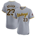 Elroe P.Pirates #23 Mitch Keller Player Gray Road Home Limited Elite Stitched Jerseys