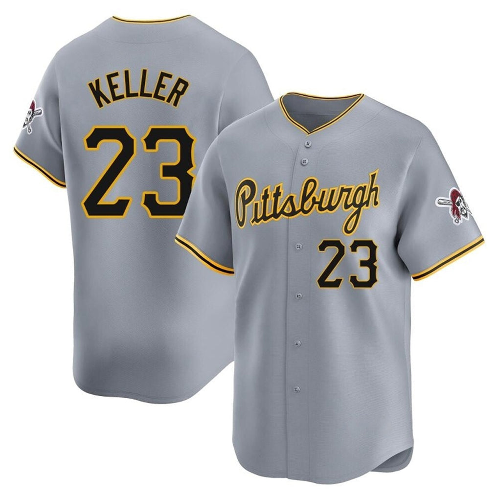 Elroe P.Pirates #23 Mitch Keller Player Gray Road Home Limited Stitched Jerseys