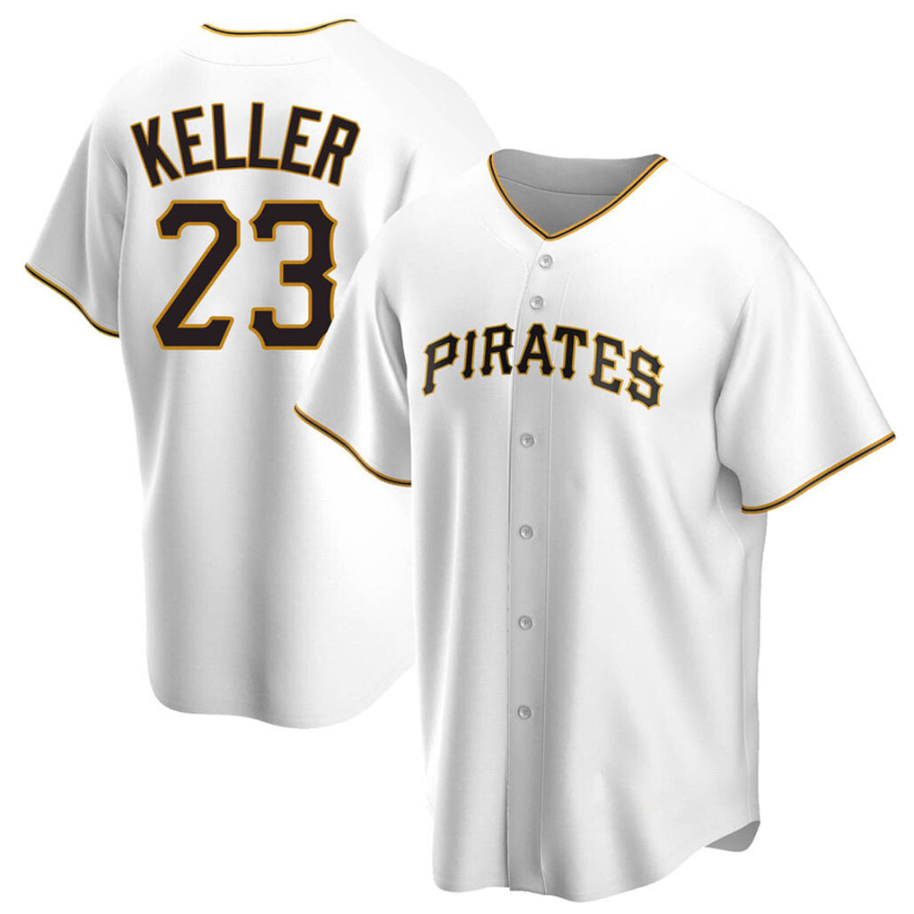 Elroe P.Pirates #23 Mitch Keller Player White Home Game Stitched Jerseys