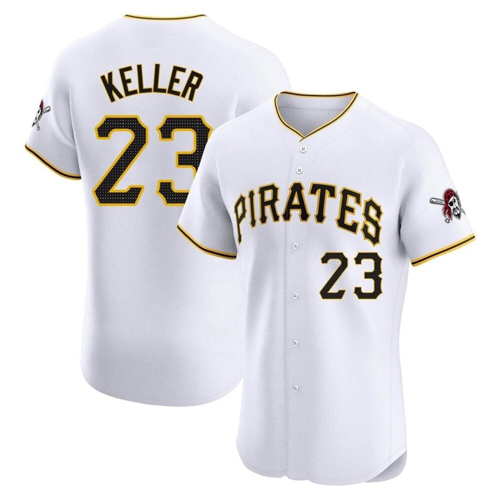Elroe P.Pirates #23 Mitch Keller Player White Home Limited Elite Stitched Jerseys