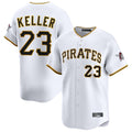 Elroe P.Pirates #23 Mitch Keller Player White Home Limited Stitched Jerseys