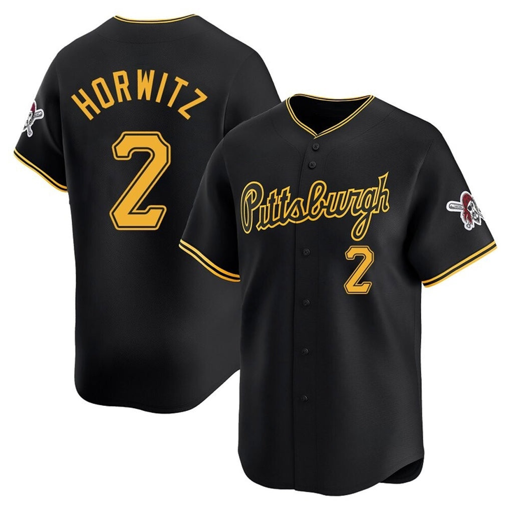 Elroe P.Pirates #2 Spencer Horwitz Player Black Alt Home Limited Stitched Jerseys