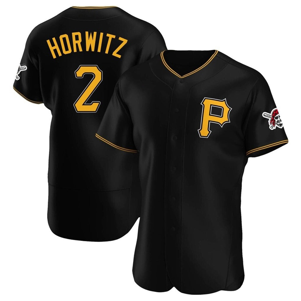 Elroe P.Pirates #2 Spencer Horwitz Player Black Alternate 2025 Home Limited Elite Stitched Jerseys