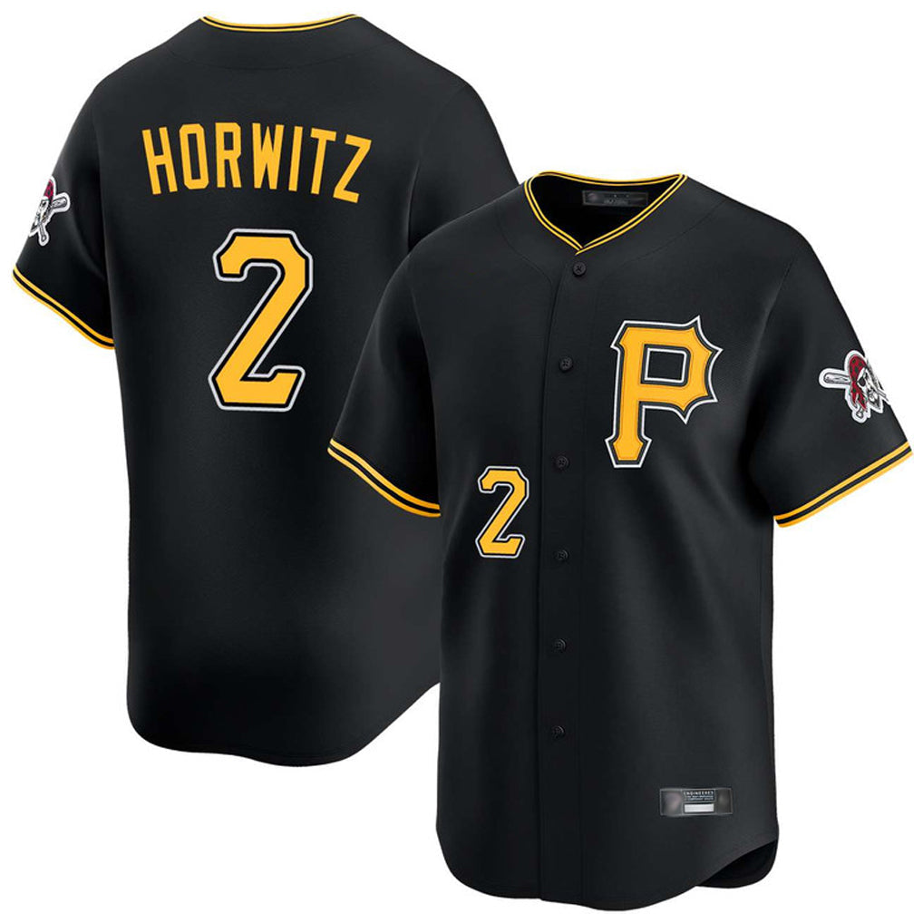 Elroe P.Pirates #2 Spencer Horwitz Player Black Alternate Limited Game Stitched Jerseys