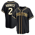 Elroe P.Pirates #2 Spencer Horwitz Player Black Fashion Out Home Game Stitched Jerseys
