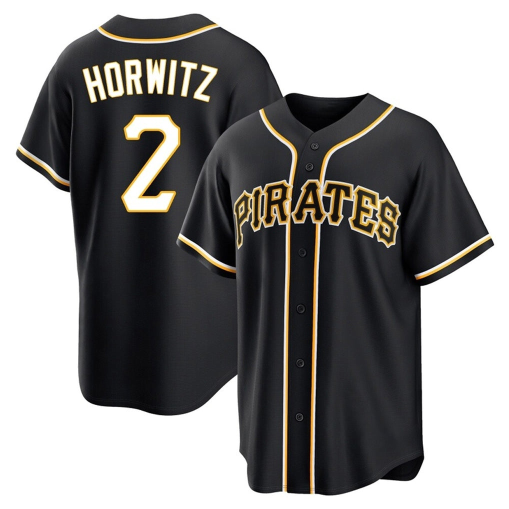 Elroe P.Pirates #2 Spencer Horwitz Player Black Fashion Out Home Game Stitched Jerseys