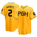 Elroe P.Pirates #2 Spencer Horwitz Player Gold City Connect Home Game Stitched Jerseys