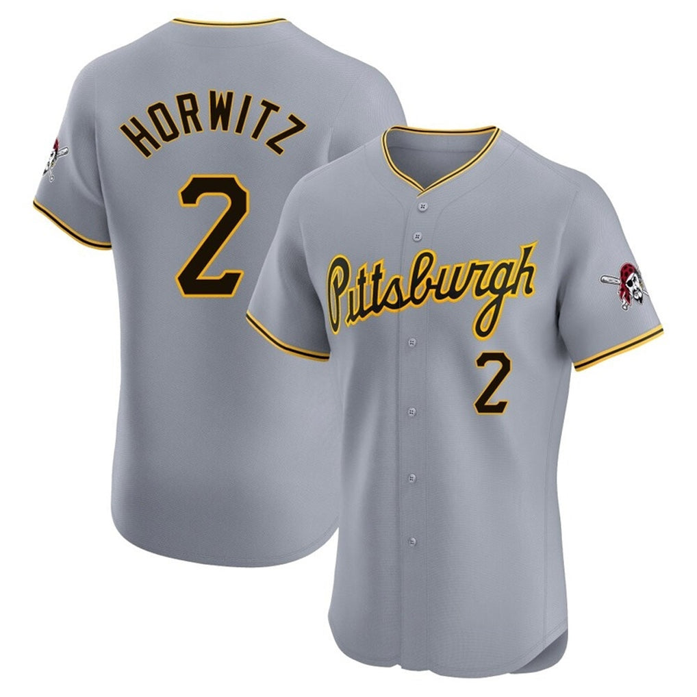 Elroe P.Pirates #2 Spencer Horwitz Player Gray Road Home Limited Elite Stitched Jerseys