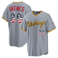 Elroe P.Pirates #30 Paul Skenes Gray USA 250 Fourth of July Road Stadium Jersey