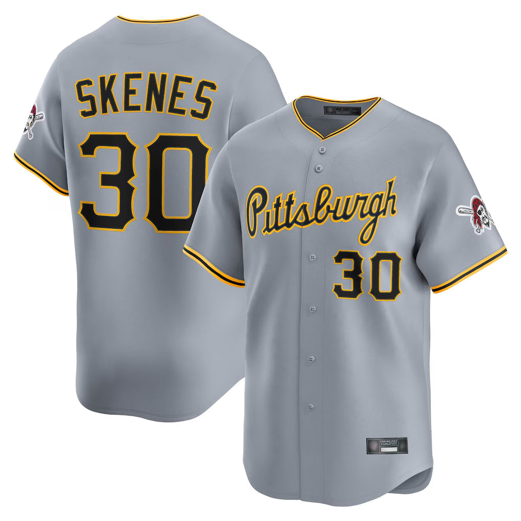 Elroe P.Pirates #30 Paul Skenes Player Gray Road Home Limited Stitched Jerseys