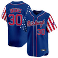 Elroe P.Pirates #30 Paul Skenes Player Royal 2025 Independence Day Vapor Premier Limited Stitched Jerseys