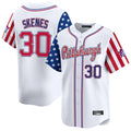 Elroe P.Pirates #30 Paul Skenes Player White 2025 Independence Day Vapor Premier Limited Stitched Jerseys