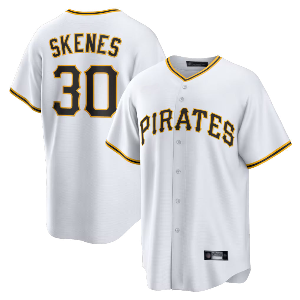 Elroe P.Pirates #30 Paul Skenes Player White Home Game Stitched Jerseys