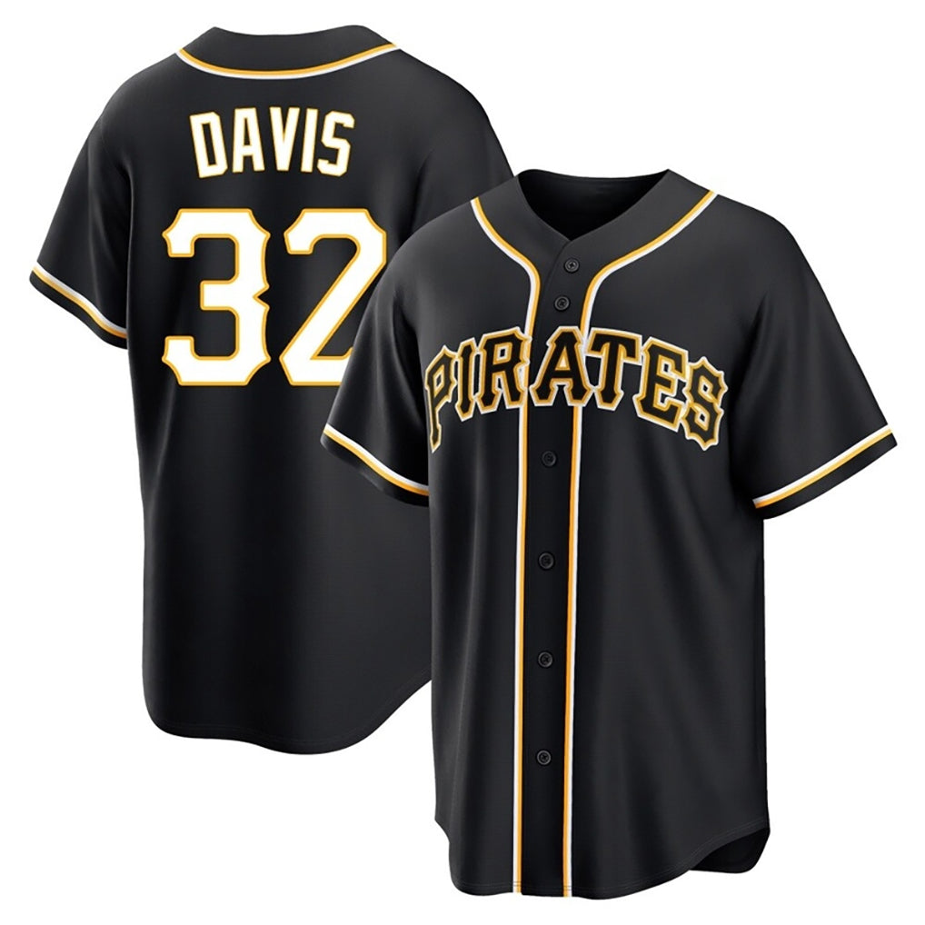 Elroe P.Pirates #32 Henry Davis Player Black Fashion Out Home Game Stitched Jerseys