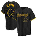 Elroe P.Pirates #32 Henry Davis Player Black Snake Skin City Home Limited Stitched Jerseys