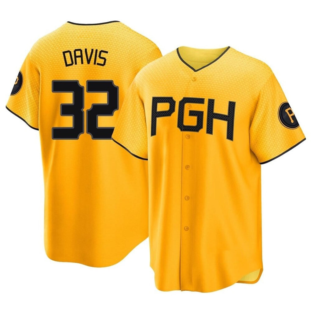 Elroe P.Pirates #32 Henry Davis Player Gold City Connect Home Game Stitched Jerseys
