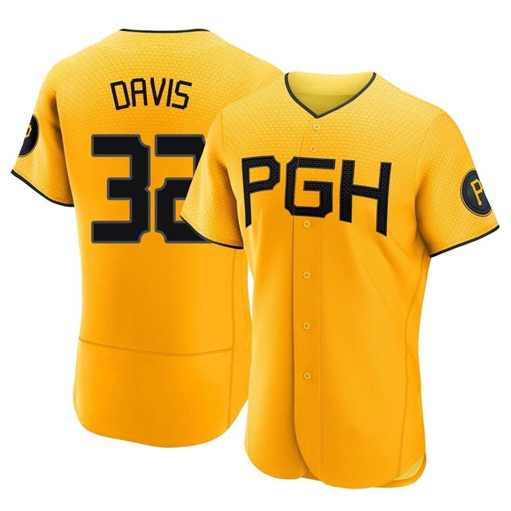 Elroe P.Pirates #32 Henry Davis Player Gold City Connect Home Limited Elite Stitched Jerseys