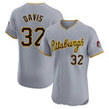 Elroe P.Pirates #32 Henry Davis Player Gray Road Home Limited Elite Stitched Jerseys