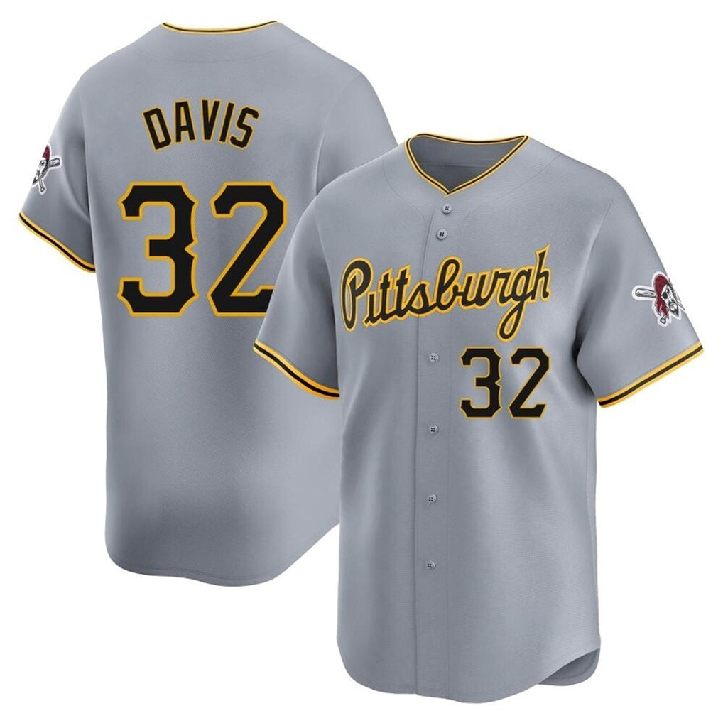 Elroe P.Pirates #32 Henry Davis Player Gray Road Home Limited Stitched Jerseys