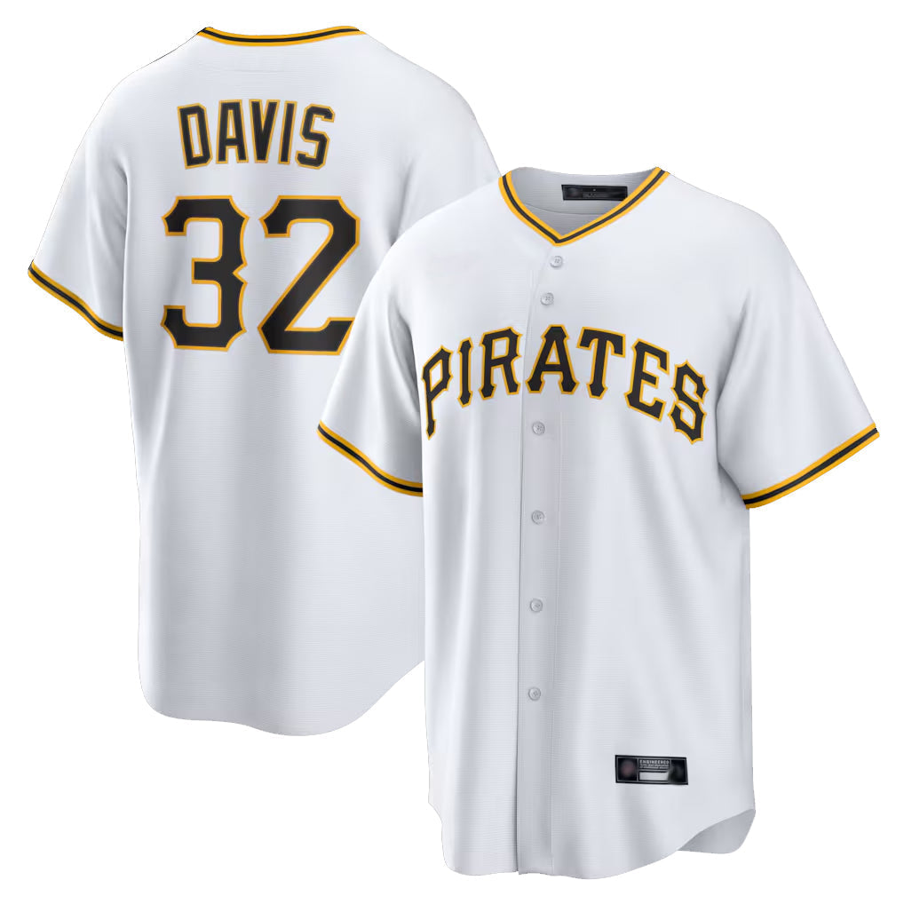 Elroe P.Pirates #32 Henry Davis Player White Home Game Stitched Jerseys