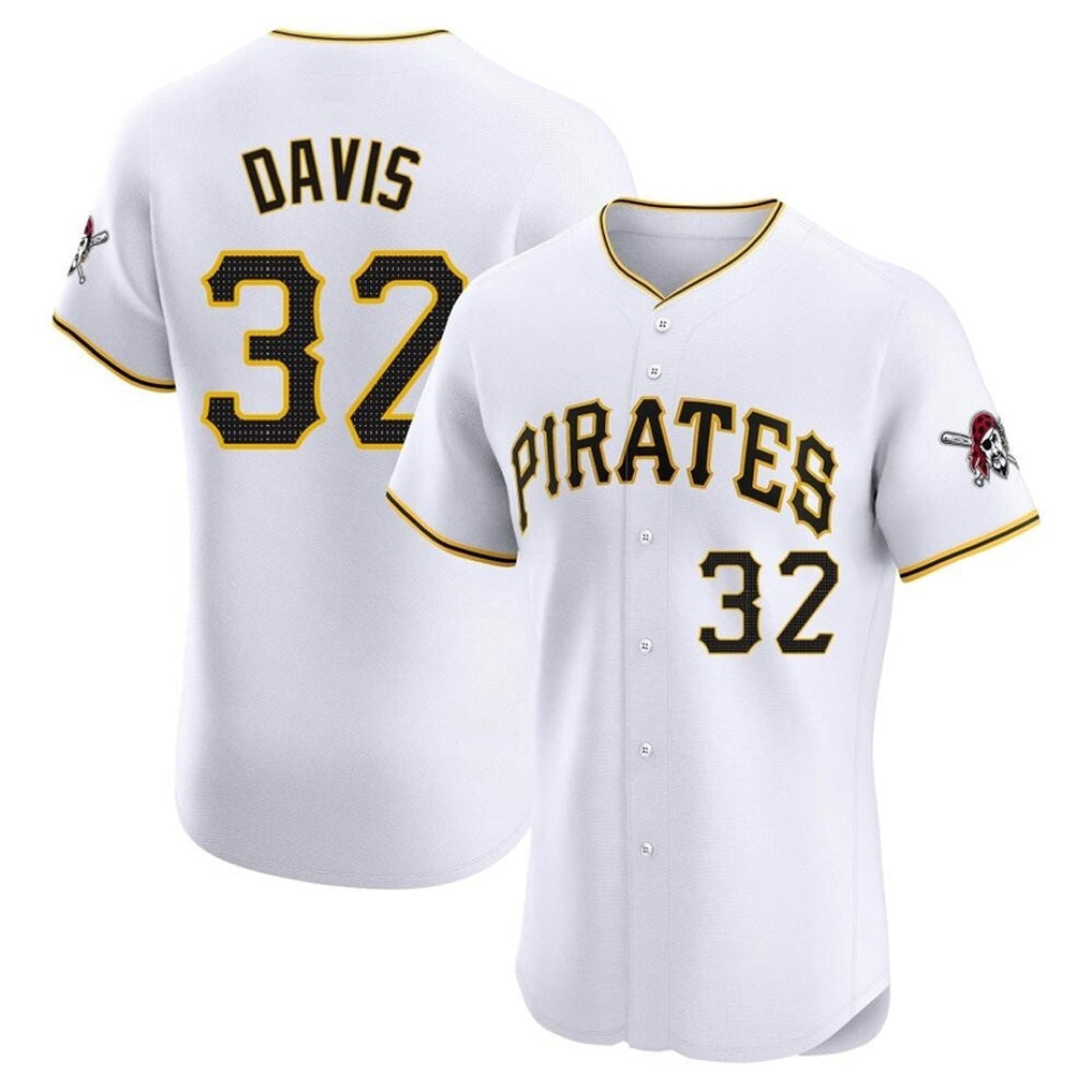 Elroe P.Pirates #32 Henry Davis Player White Home Limited Elite Stitched Jerseys