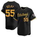 Elroe P.Pirates #55 Jason Delay Player Black Alt Home Limited Stitched Jerseys