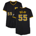Elroe P.Pirates #55 Jason Delay Player Black Alternate Limited Game Stitched Jerseys