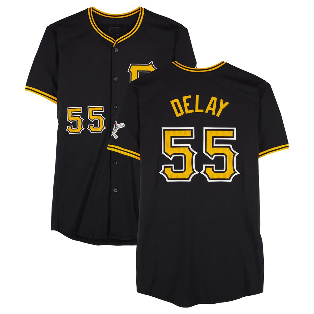 Elroe P.Pirates #55 Jason Delay Player Black Alternate Limited Game Stitched Jerseys