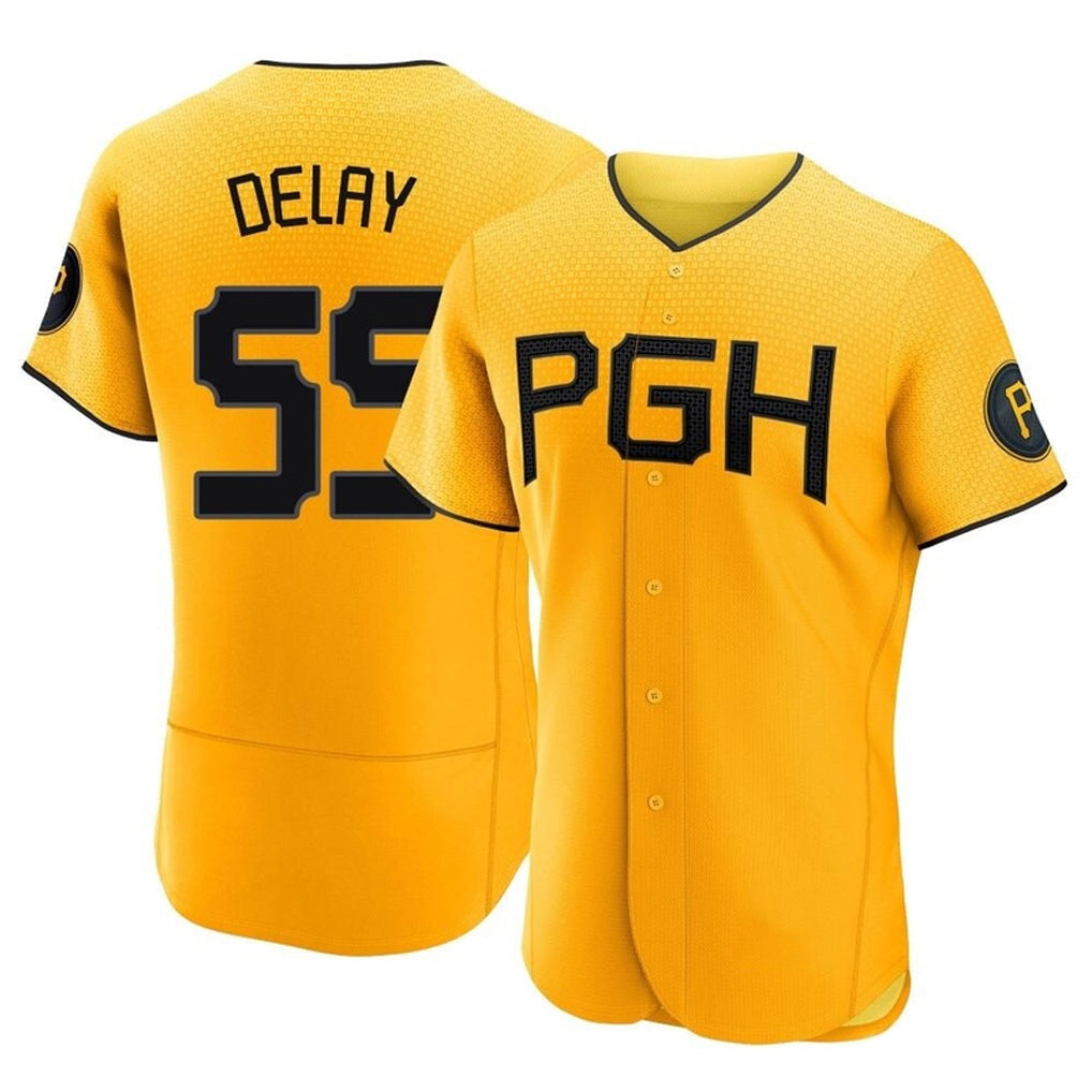 Elroe P.Pirates #55 Jason Delay Player Gold City Connect Home Limited Elite Stitched Jerseys