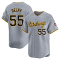 Elroe P.Pirates #55 Jason Delay Player Gray Road Home Limited Stitched Jerseys