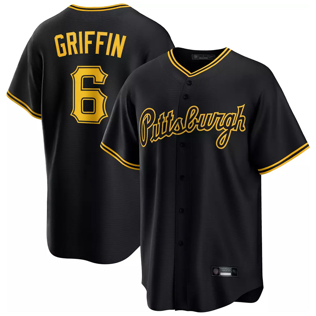 Elroe P.Pirates #6 Konnor Griffin Player Black Alt Home Game Stitched Jerseys