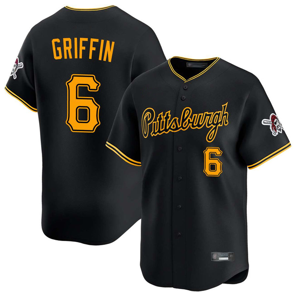 Elroe P.Pirates #6 Konnor Griffin Player Black Alt Home Limited Stitched Jerseys