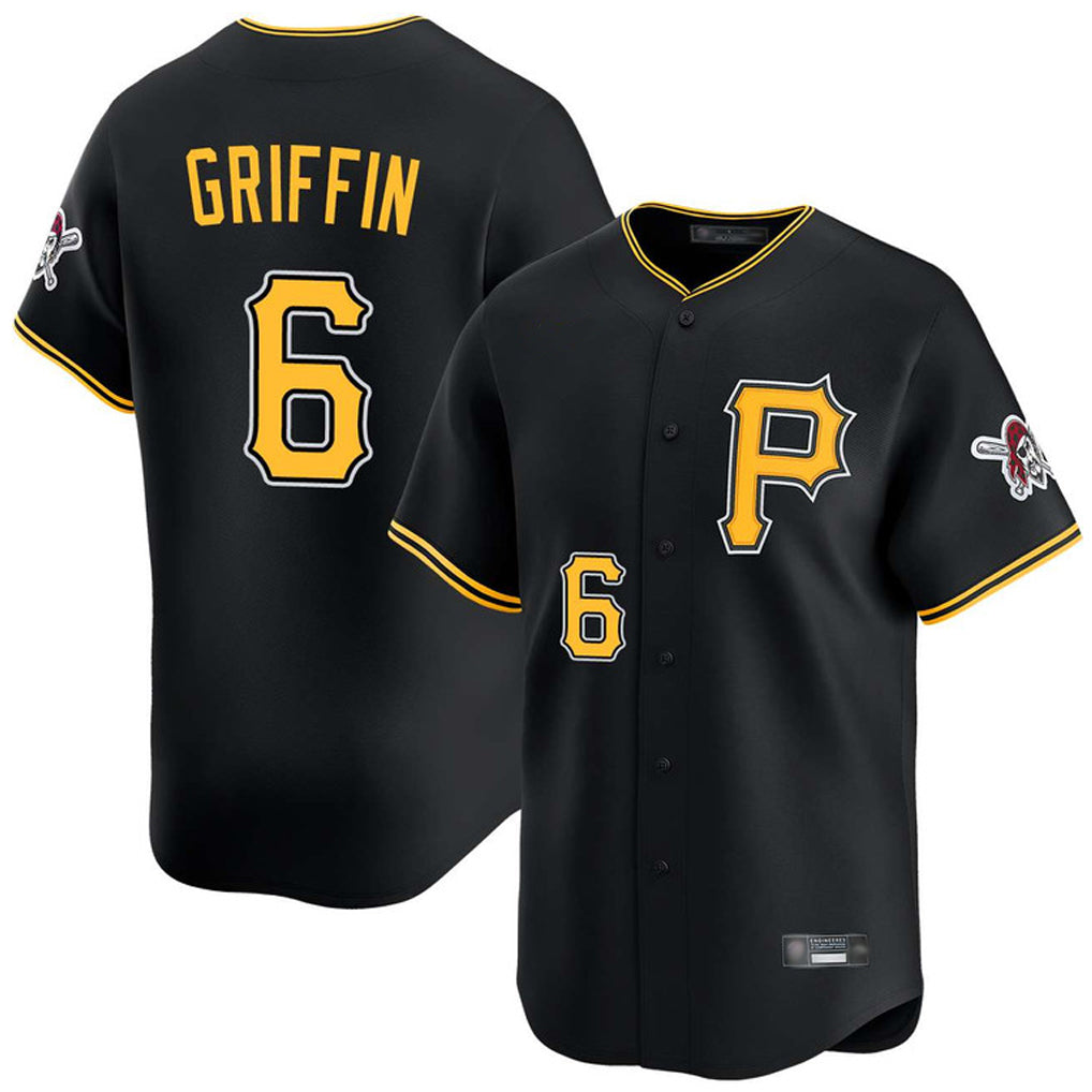 Elroe P.Pirates #6 Konnor Griffin Player Black Alternate Limited Game Stitched Jerseys