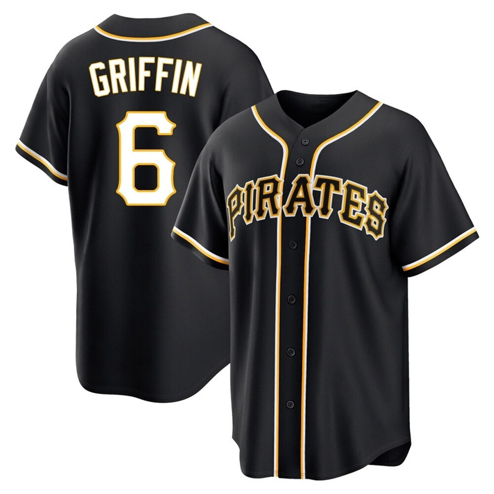 Elroe P.Pirates #6 Konnor Griffin Player Black Fashion Out Home Game Stitched Jerseys